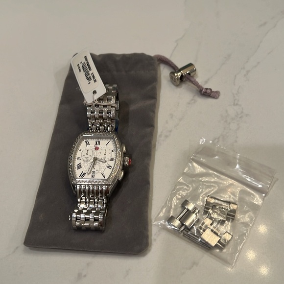 🤍Michele Releve Chrono Diamond Bezel Womens Watch MWW19A000001 - Picture 5 of 16